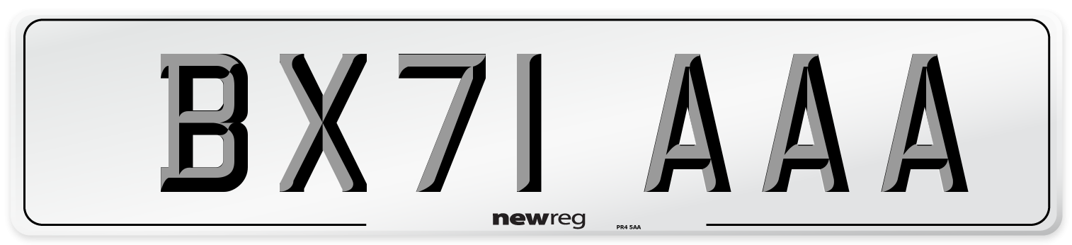 BX71 AAA Number Plate from New Reg